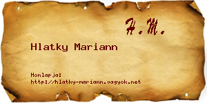 Hlatky Mariann névjegykártya