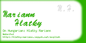 mariann hlatky business card